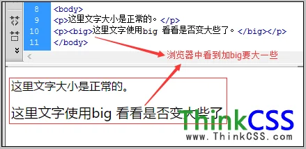 HTML标签之<big>字体加大标签元素